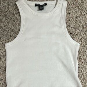 White Ribbed Tank Top
